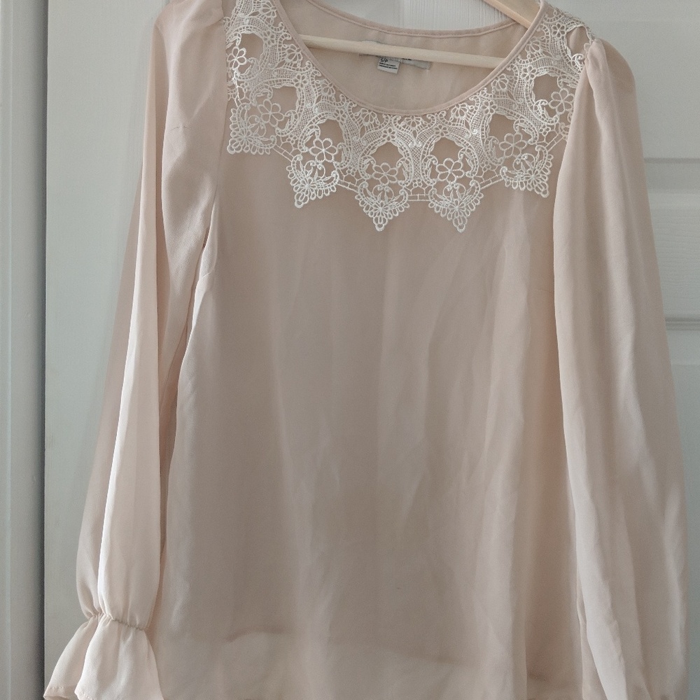 Pink lace blouse